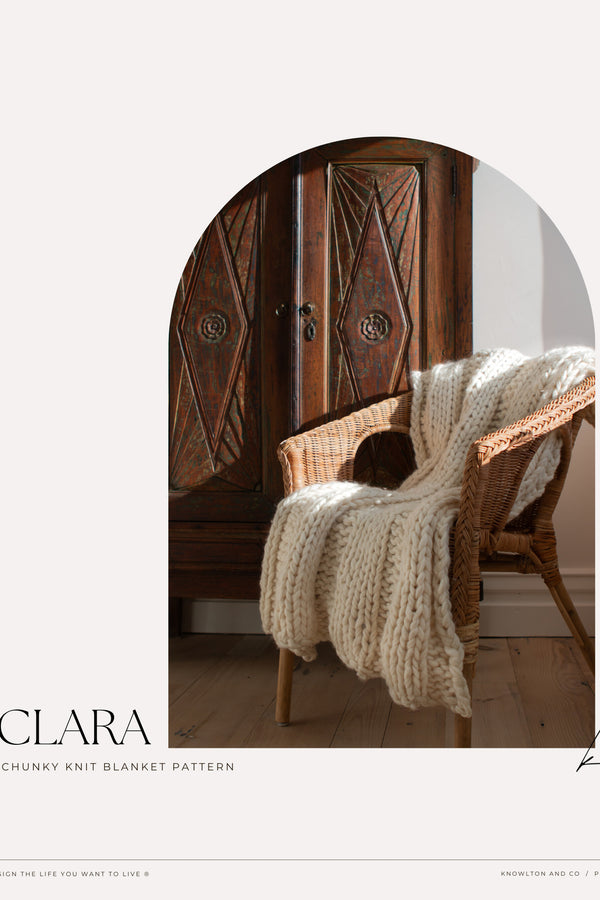CLARA chunky knit blanket pattern